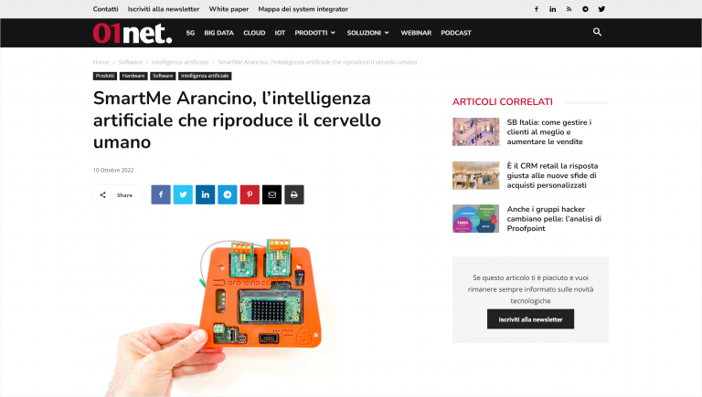 SmartMe Arancino, l’intelligenza artificiale che riproduce il cervello umano