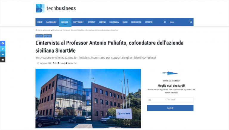 L’intervista al Professor Antonio Puliafito, cofondatore dell’azienda siciliana SmartMe