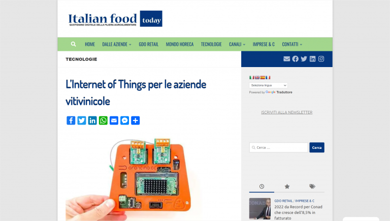 L’Internet of Things per le aziende vitivinicole