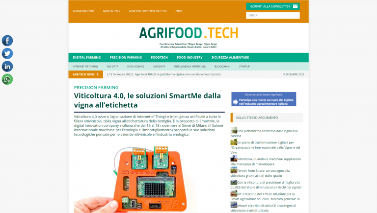 Viticoltura 4.0, le soluzioni SmartMe dalla vigna all’etichetta
