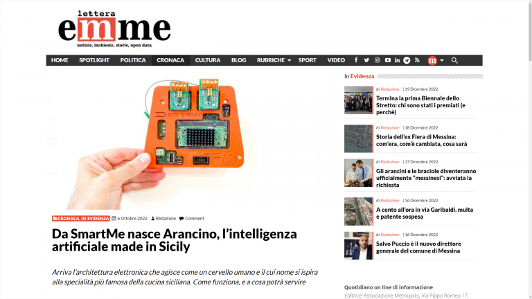 Da SmartMe nasce Arancino, l’intelligenza artificiale made in Sicily