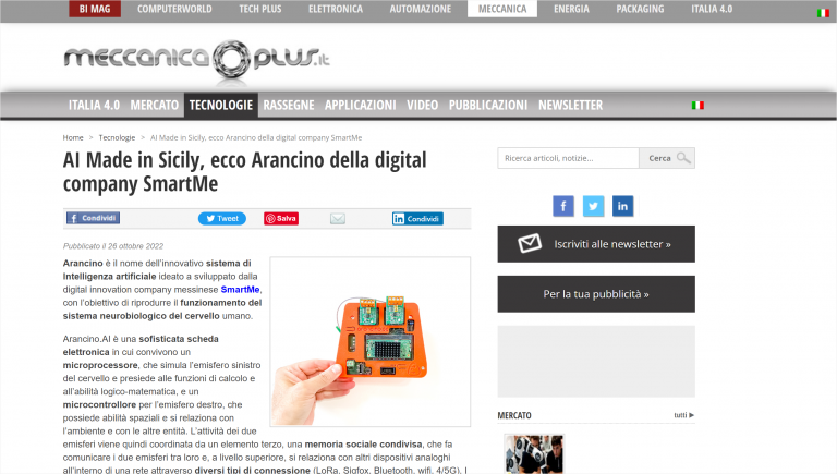 AI Made in Sicily, ecco Arancino della digital company SmartMe