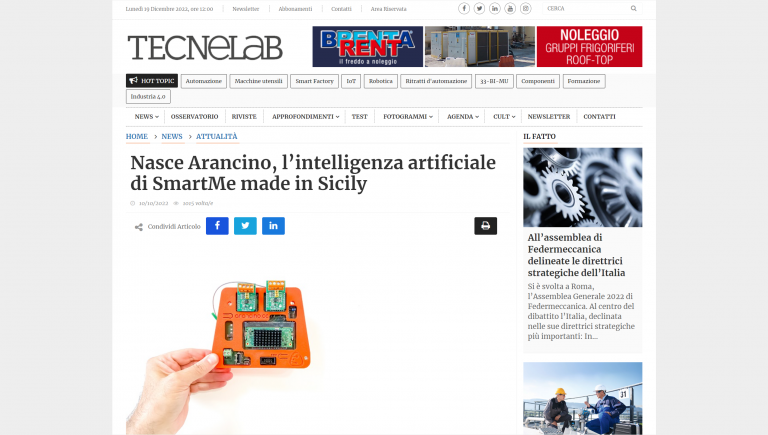 Nasce Arancino, l’intelligenza artificiale di SmartMe made in Sicily
