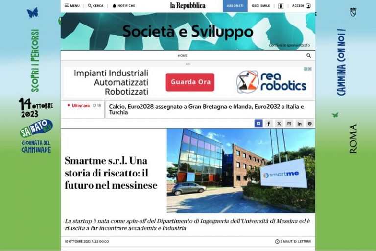 Il nostro articolo su La Repubblica: “SmartMe, Una Storia di Riscatto: il Futuro nel Messinese”