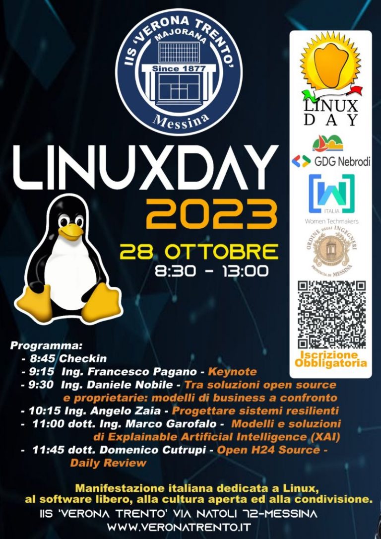 Angelo Zaia di SmartMe sarà Relatore al LINUXDAY 2023 a Messina